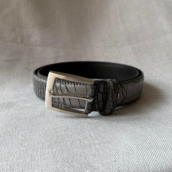 Grey engraved alligator pattern western MENS1 - Picture 3 of 3